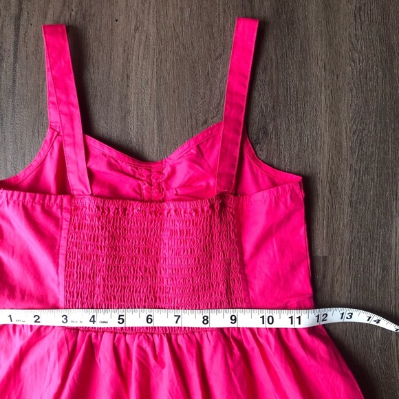 Peyton & Parker Tiered Midi Dress Size 7/8 Colorblock Pink Red Sleeveless Summer - Picture 5 of 7